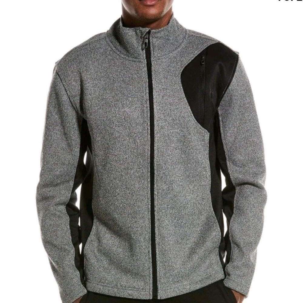 Spyder Mens Raider Softshell Heather Gray Black Jacket Size Medium